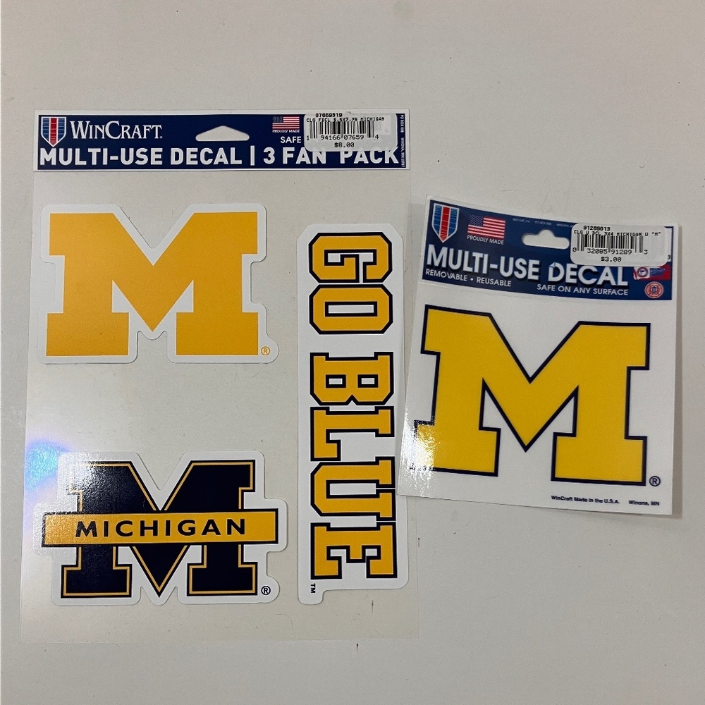 4 University  OF Michigan Decals